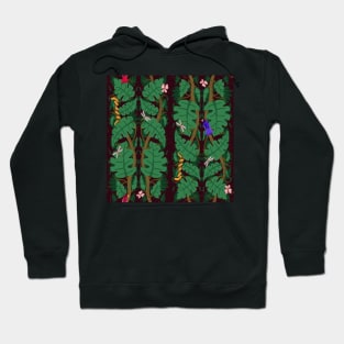 Parrots, anacondas, and bugs, Oh my! | Jungle Joy | green, red, blue Hoodie